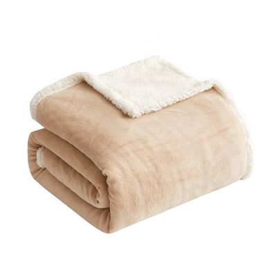 qualité  PORTABLE Custom Luxury Soft Plush Coral Fleece Sherpa Fleece Bed Throw Blankets usine