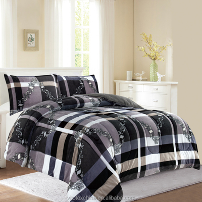 Wholesale New Design Luxury Print Super Soft Flannel With Borrego Blanket 3pcs Set Winter Super Soft Warm Heavy Comforter For Bed Sofa