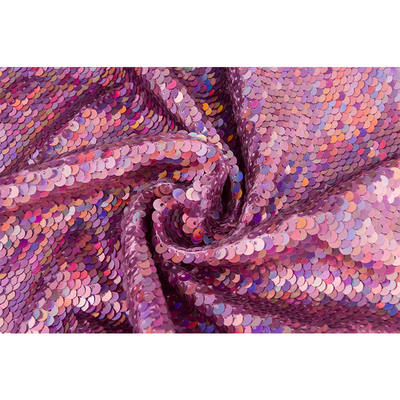 Breathable Double Sided Multi Colors Reversible Sequin Embroidery Fabrics Reversible Sequin Mesh Lace Fabric
