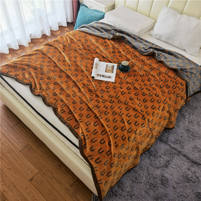 Morden Thickened Pineapple Grid Sofa Blanket Customized Coral Fleece Plush Flannel Throw Blanket