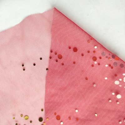 Other Cute Polka Dot Sequin Diy Girl Kids Dress Material Plain Soft Pure Bond 100% Polyester Tulle Net Mesh Fabric