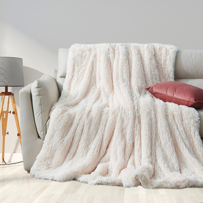 2 Ply Long Plush PV Plush Polyester Ultra- Anti-Static Soft Luxury Faux Fur Blanket Throw Blanket