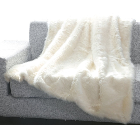 Antistatic Hot &amp; Selling Long Hair Faux Fur Throw Blanket Over Your Bed, Made From Acrylic Faux Fur