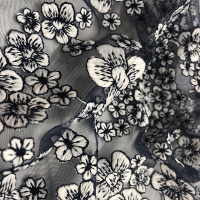 New Fashion Style Dress Floral Design Multi Color Embroidery Tulle Polyester Mesh Fabric
