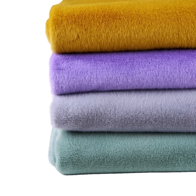 Wholesale 100% Tear-resistant polyester faux plush soft pile size 5MM to 8MM knitted fur fabric for toys scarf