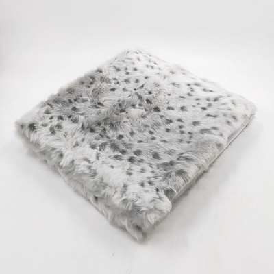 Decorative Anti-bacteria Snow Faux Leopard Fur Throw Blanket For Sofa