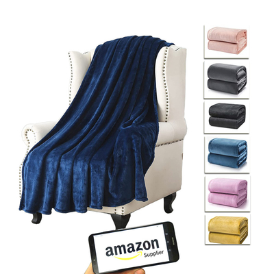 Light Weight 50 x 60 Inch Plush Fuzzy Cozy Soft Microfiber Flannel Blankets and Lightweight Fleece Throws for Sofa Couch Gray