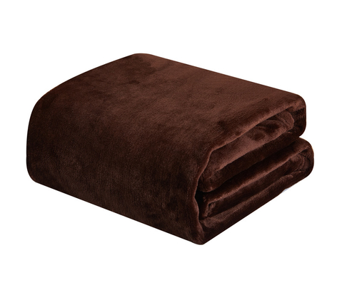 RELAX Flannel Soft Colorful Fleece Polyester Throw Blanket Brown 90*90 From Amazon Supplier