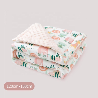 Wholesale Custom Cute Printed Minky Blankets Factory Cartoon Dot Fleece Blanket Baby Anti-static Soft For Newborn